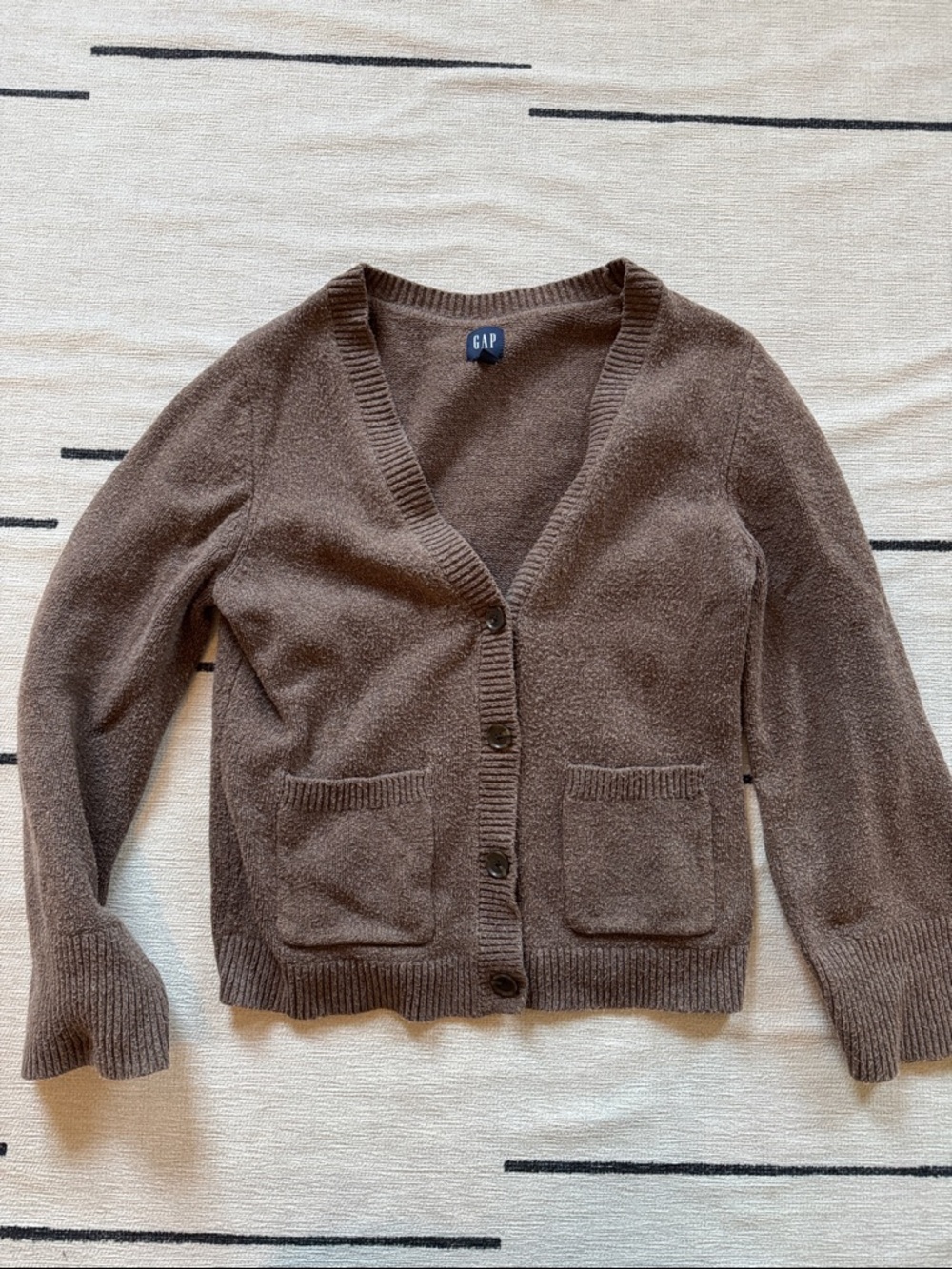 Gap Women's Brown V-Neck Button Cardigan Sweater, Size Medium
